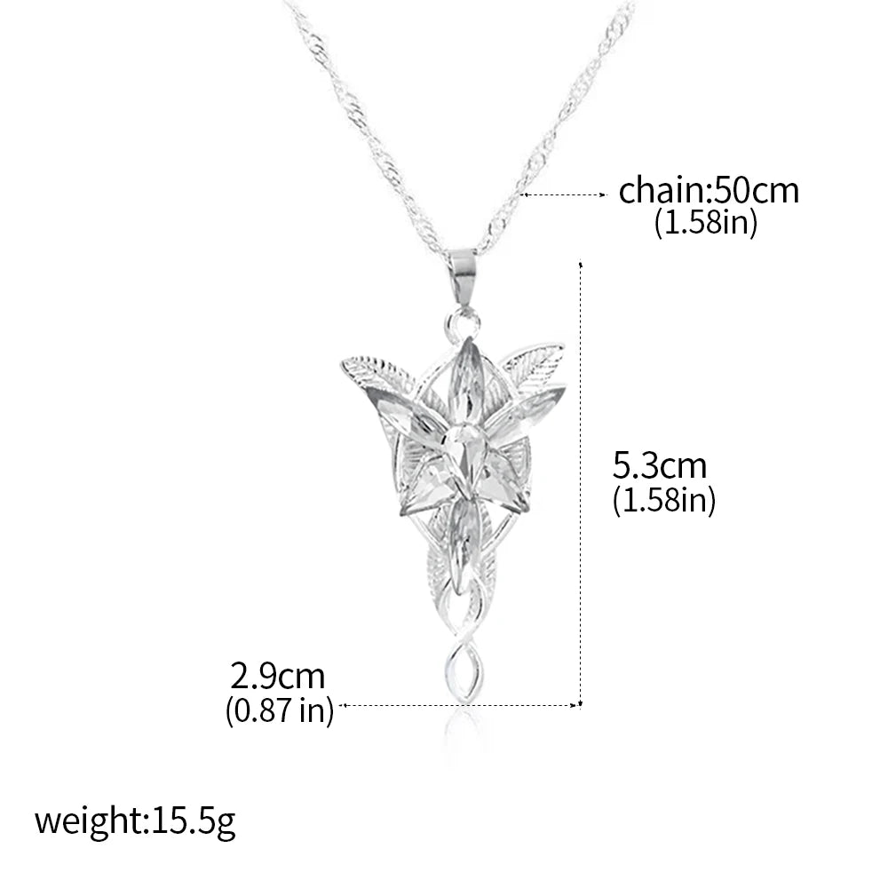 Film „Der Herr der Ringe“ Arwen Evenstar Halskette, Elfenprinzessin Arwen, Twilight Star Kristall-Anhänger-Halskette für Damen, Choker-Schmuckgeschenk