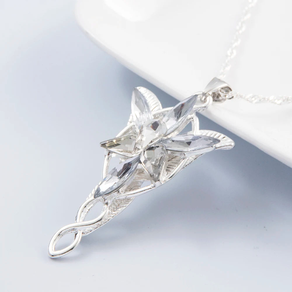 Film „Der Herr der Ringe“ Arwen Evenstar Halskette, Elfenprinzessin Arwen, Twilight Star Kristall-Anhänger-Halskette für Damen, Choker-Schmuckgeschenk