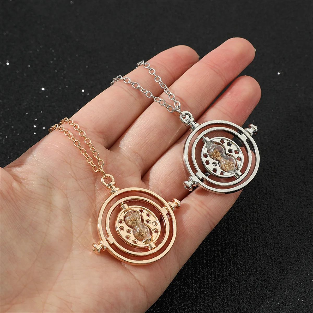 Neue Halskette „Harried Time“ Timer Sanduhr 360° drehbare Potter Cosplay Requisiten astronomischer Zeitumwandler magische Schule Fan-Geschenk
