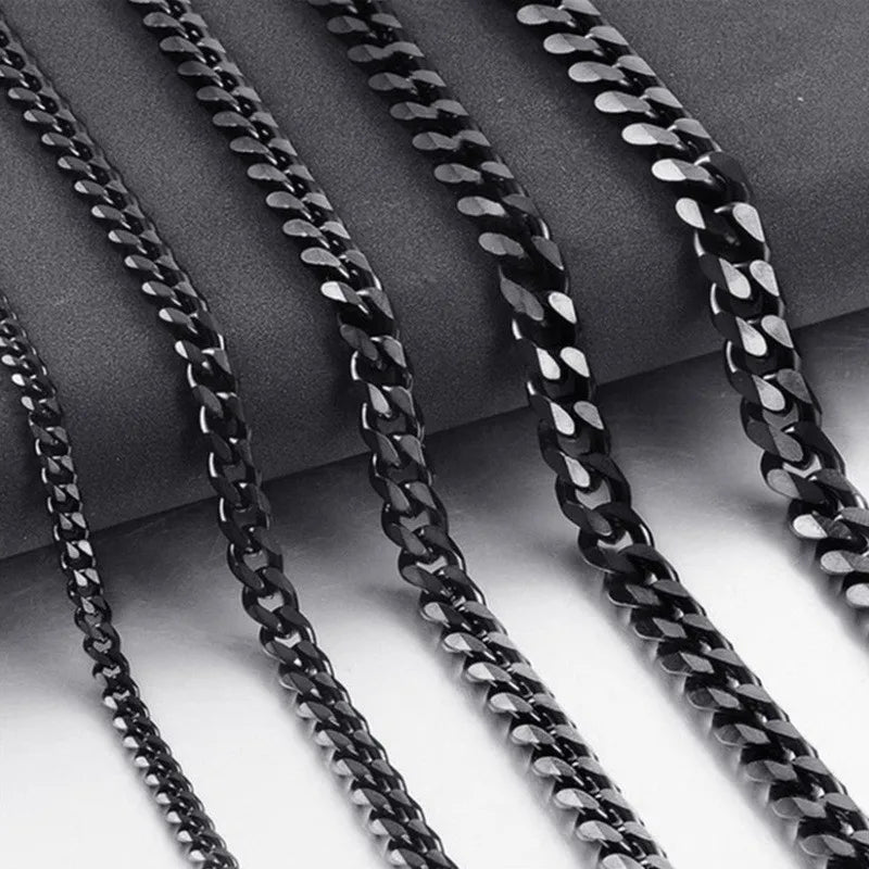 Klassische vielseitige Edelstahl-Cuban-Link-Kette Halskette für Männer und Frauen, Basic Punk Panzerkette Schmuckzubehör