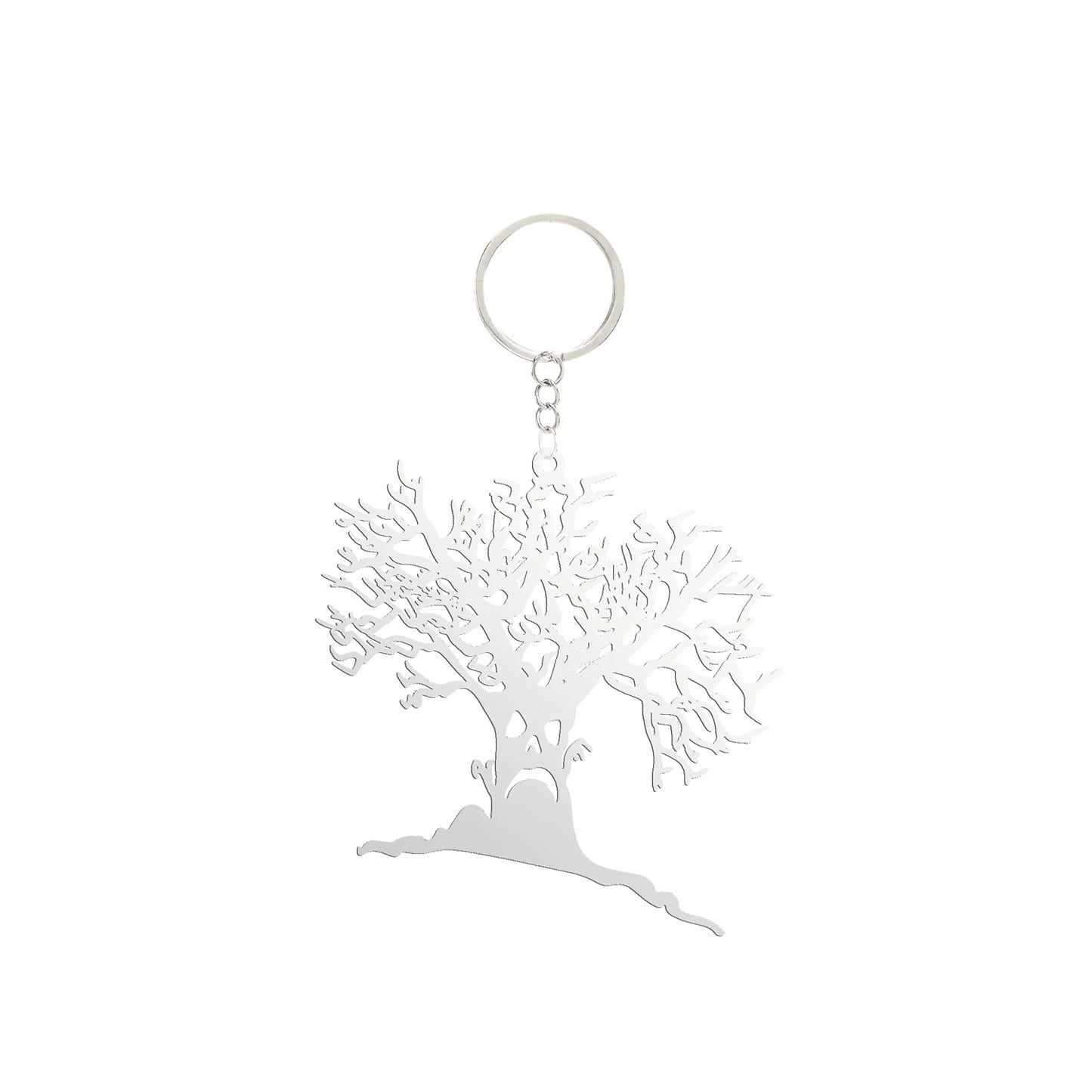 2025 Halloween gruseliger Baum-Anhänger, exquisites Edelstahl „Baum des Lebens“ Halskette, Ketten-Halskette, Punk Hip-Hop lustiger Schmuck