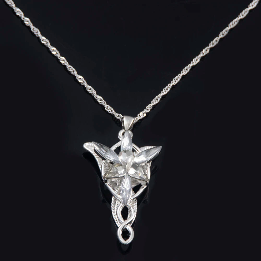 Film „Der Herr der Ringe“ Arwen Evenstar Halskette, Elfenprinzessin Arwen, Twilight Star Kristall-Anhänger-Halskette für Damen, Choker-Schmuckgeschenk