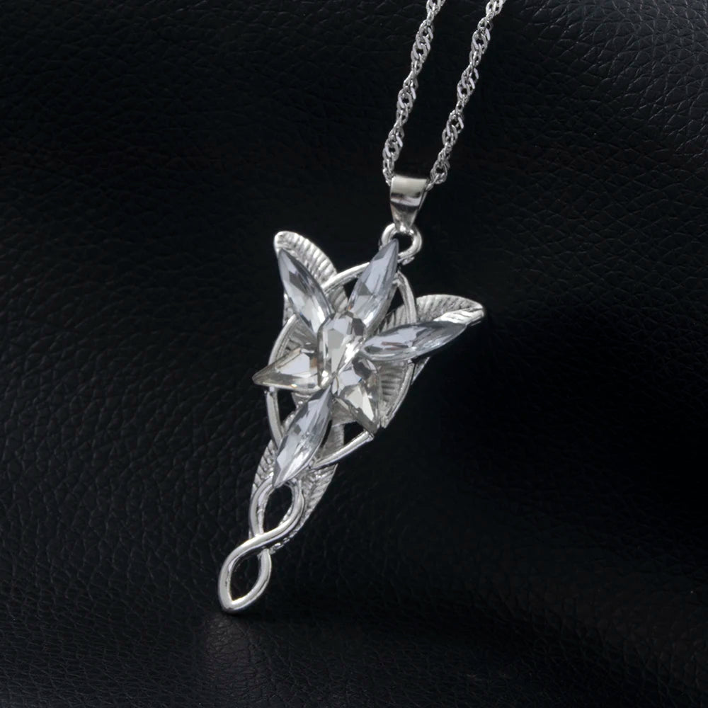 Film „Der Herr der Ringe“ Arwen Evenstar Halskette, Elfenprinzessin Arwen, Twilight Star Kristall-Anhänger-Halskette für Damen, Choker-Schmuckgeschenk