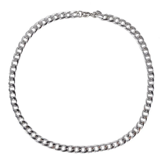 Hip-Hop Cuban-Kettenhalskette, Rock Edelstahl Basic Kette Männer Halskette, schlichte Halskette für Frauen, modischer Party-Schmuck
