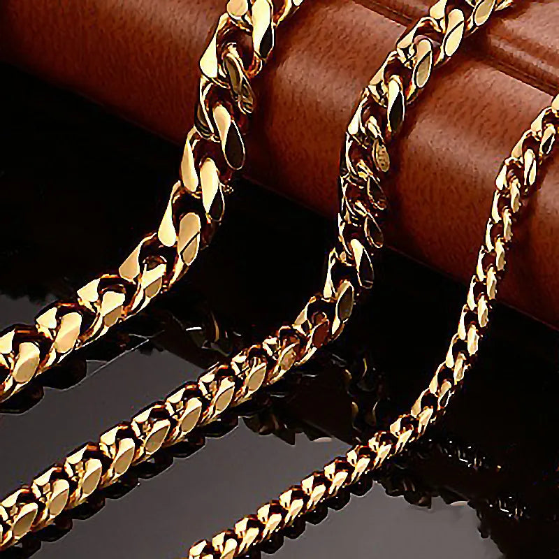 Klassische vielseitige Edelstahl-Cuban-Link-Kette Halskette für Männer und Frauen, Basic Punk Panzerkette Schmuckzubehör