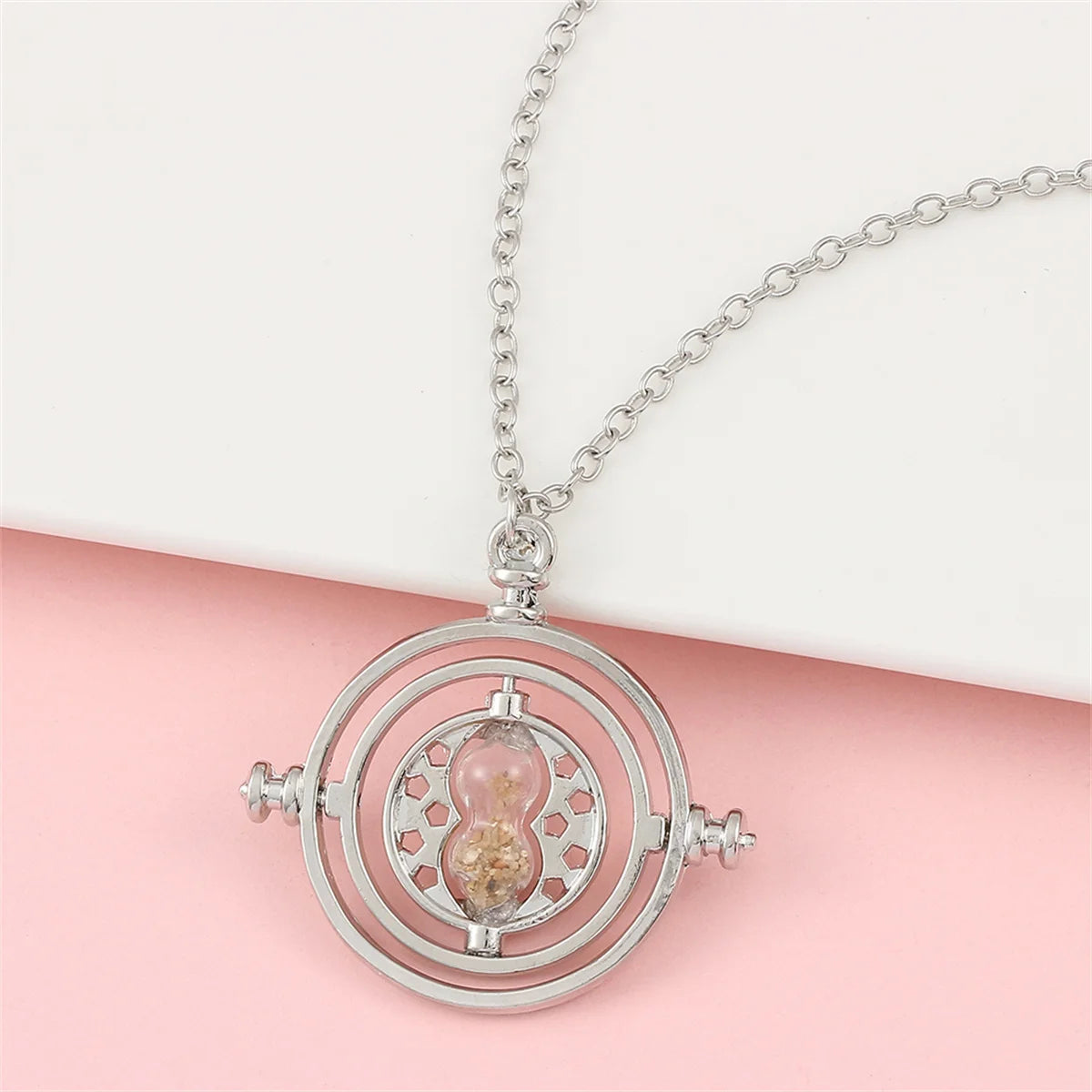 Neue Halskette „Harried Time“ Timer Sanduhr 360° drehbare Potter Cosplay Requisiten astronomischer Zeitumwandler magische Schule Fan-Geschenk